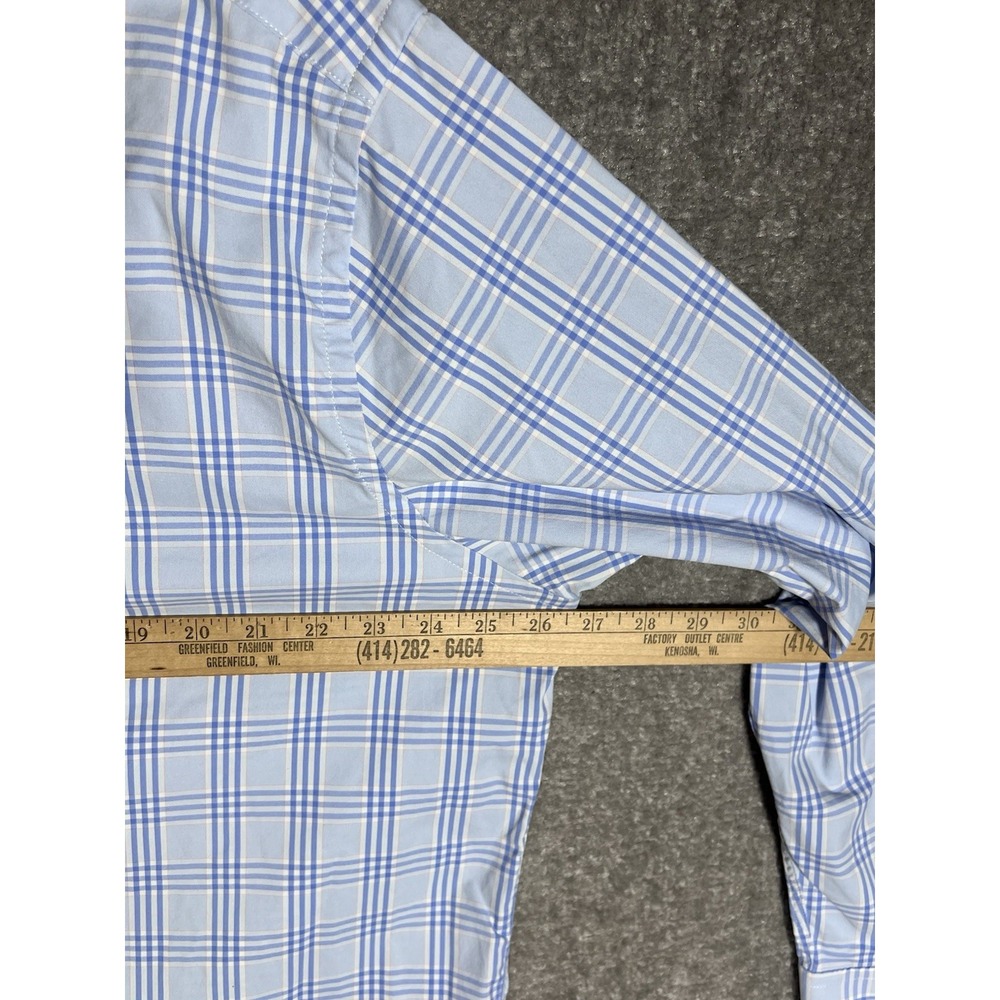 Untuckit Long Sleeve Button Up Shirt Mens Size XXL Blue Pink Nylon Stretch - Picture 5 of 6